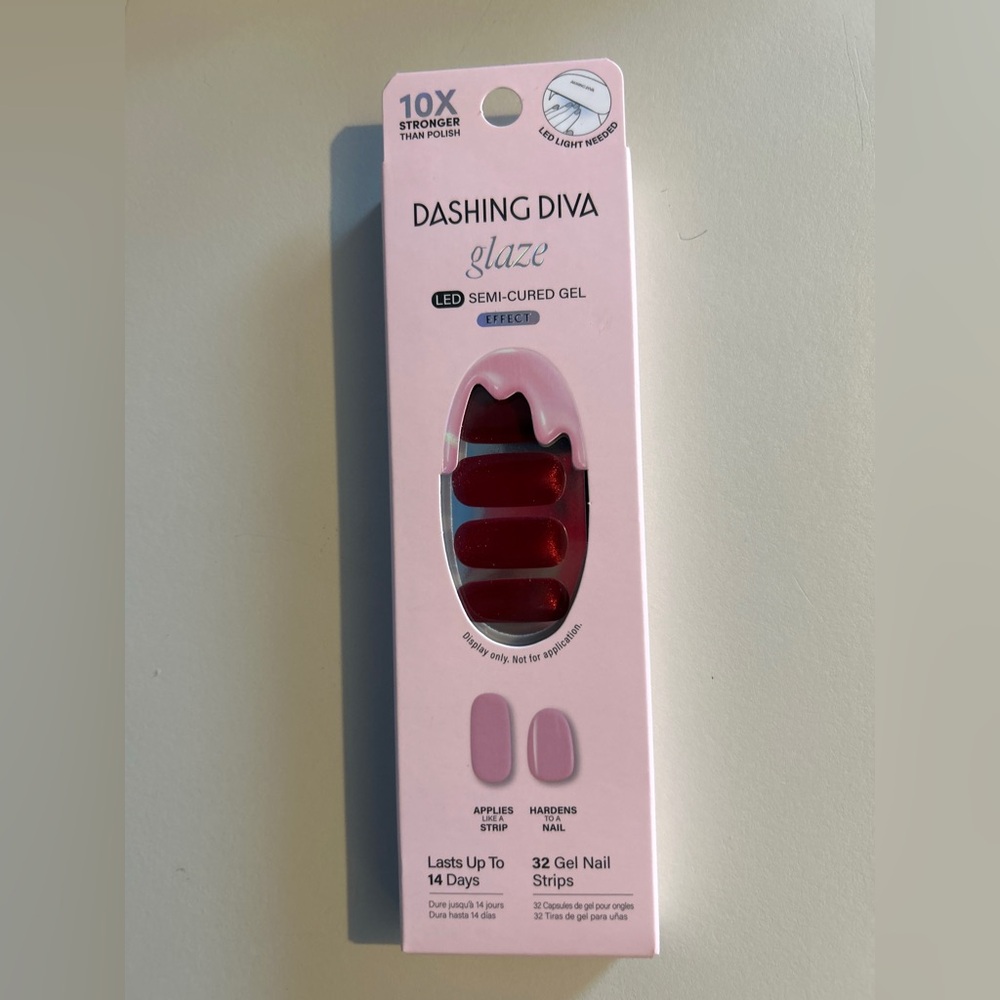Dashing Diva Glaze LED Semi-Cured Gel Strips - Rose Pink